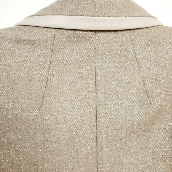 Lafayette 148 New York muted gold shimmer slim cut blazer size 4 72% wool - Picture 8 of 9